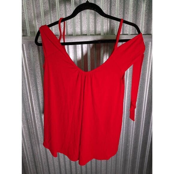 NWT Free People We The Free Cold Shoulder Red Women's Top Small - Picture 5 of 6